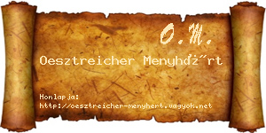 Oesztreicher Menyhért névjegykártya